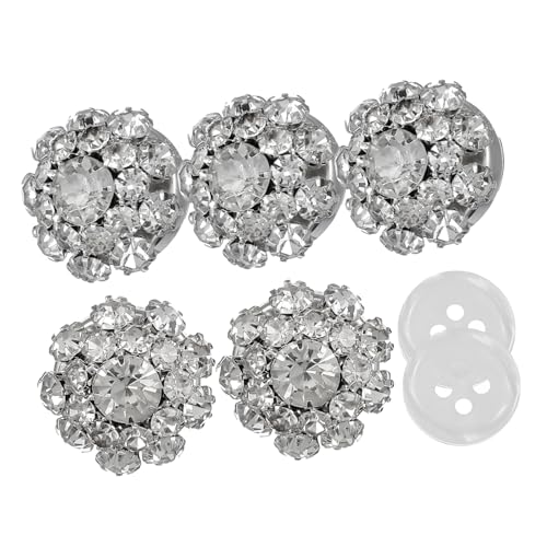 NUOBESTY Elegantes Set Wasserdiamant Blumen Manschettenknöpfe und Hemdknöpfe Funkelnde Schmuckknöpfe für Hochzeit Party und Formelle Anlässe Geschenkbox Langlebiges Metall Teilig von NUOBESTY
