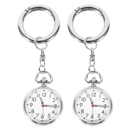 NUOBESTY 2 StücK Taschenuhr Mit SchlüSselschnalle SchlüSselanhäNger Uhr Krankenschwester Studentenform Digitale Taschenuhren FüR Leichte AnhäNgeruhren ÜBungsuhr von NUOBESTY