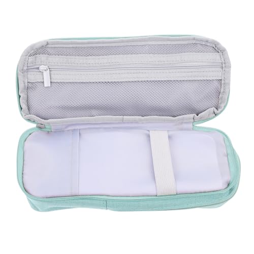 NUOBESTY Faltbare Stiftetasche Groß Doppellagiger Organizer Für Schulbedarf Tragbare Reißverschluss-stiftebox Aus Hochwertigem Material Mintgrün Für Schüler Und Berufstätige von NUOBESTY