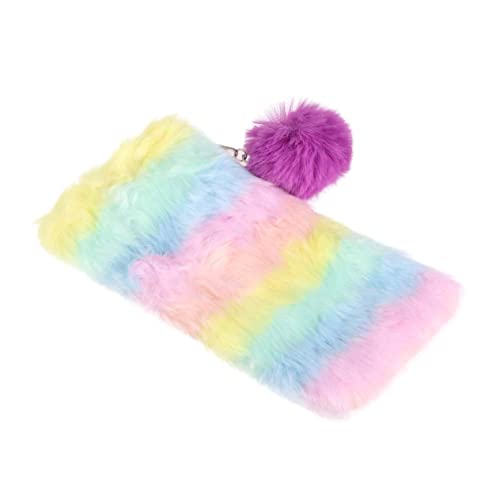 NUOBESTY Schminksets Für Damen Schminktaschen Für Damen Bunte Federmäppchen Flauschiges Federmäppchen Für Mädchen Federmäppchen Regenbogen Student Aufbewahrungstaschen Niedlich von NUOBESTY