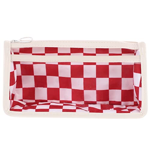 NUOBESTY Großer Aufbewahrungsstift Für PVC Transparenter Stiftbeutel Im Schachbrettdesign Für Schule Und Büro Vielseitig Einsetzbar Große Kapazität Für Stifte Und Schreibwaren von NUOBESTY