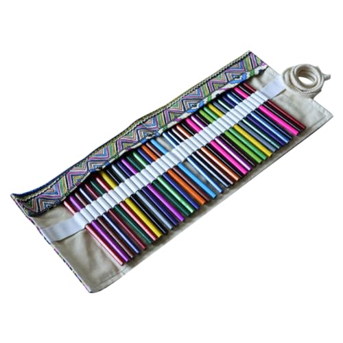NUOBESTY Bleistifttasche Aus Canvas Mit 36 ​​fächern Canvas Bleistifthüllen Aufbewahrung Für Aquarellstifte Organisiertes Briefpapier Design von NUOBESTY