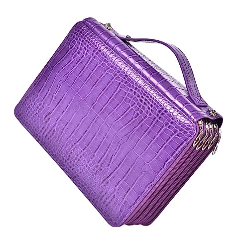 NUOBESTY Federmäppchen Mit Großem Fassungsvermögen Rucksack-Organizer-Einsatz Aufbewahrungstasche Stift-Organizer-etui Große Federtasche Stiftetui Pu Mehrfarbig Bleistift Violett Student von NUOBESTY