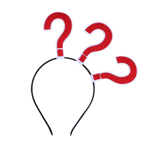NUOBESTY Fragezeichen-Stirnband Neuartige Haarschlaufe Haarreif Für Damen Und Kinder Partygeschenke Halloween Weihnachten Cosplay-Zubehör (Rot) von NUOBESTY