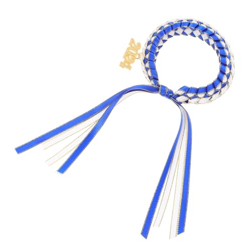 NUOBESTY Graduierungsarmband Handgefertigtes Handgewobenes Armband mit Schmetterlingsknoten Anhänger Leichtes Damen Schmuckaccessoire in Weiß und Blau für Abschlussgeschenke von NUOBESTY