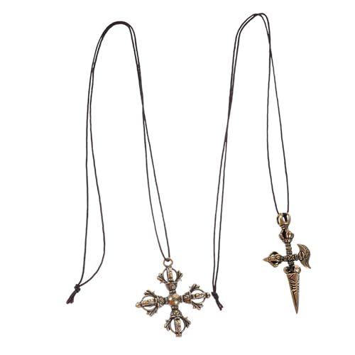 NUOBESTY 2stücke Kupfer Anhänger Vajra Stößel Halskettenschmuck Diy Anhänger Schlüsselanhänger Taschenanhänger Vintage Schmuck Zufälliger Stil von NUOBESTY