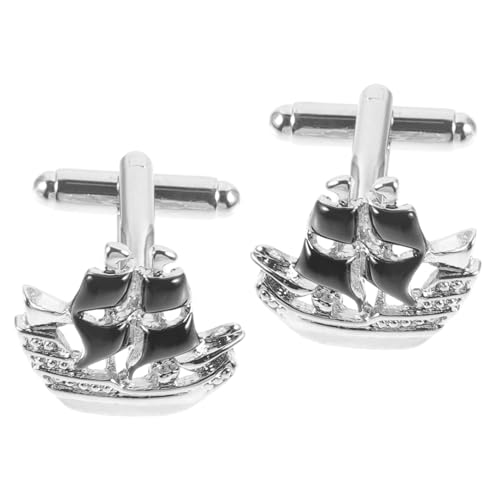 NUOBESTY Herren Manschettenknöpfe Form Eines Piratenschiffs Eleganter Cufflink für Hemden für Hochzeiten Geburtstage und Anlässe Robust und Passend für Verschiedene Outfits von NUOBESTY