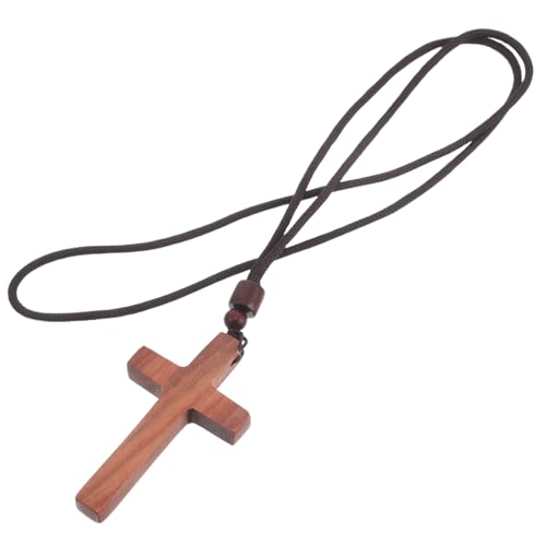 NUOBESTY Holzkreuz-halskette Mit Handgeschnitztem Anhänger Aus Sandelholz Christlicher Schmuck Für Damen Und Herren Religiös Und Kirchliches von NUOBESTY