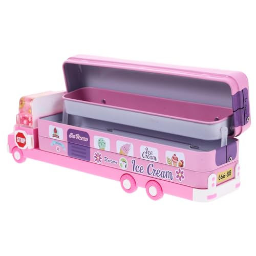 NUOBESTY Kasten Auto-federmäppchen Süßes Federmäppchen Stiftbehälter Stift-Organizer Cartoon Federmäppchen Schulbus-leckerli-Box Kawaii-bleistiftbox Multifunktion Verpackung Schüler Metall von NUOBESTY