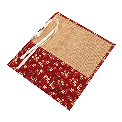 NUOBESTY Kleidersack Pinselstift Stifte gefärbt Pinselhalter Buntstift Stiftetui Storage Pockets Storage Bags federmäppchen Pinselrolltasche Stift-Organizer Schreibwarenhalter Bambus rot von NUOBESTY