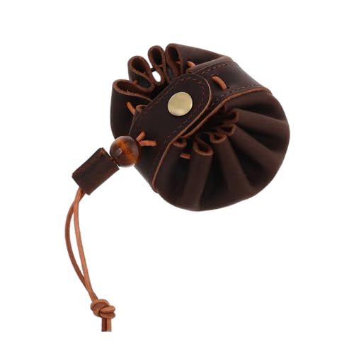 NUOBESTY Kleines Münzgeldbörse Für Damen Miniatur-geldbörse Aus Rindsleder Kordelzug-geldbörse -Organizer Mit Kordelverschluss von NUOBESTY