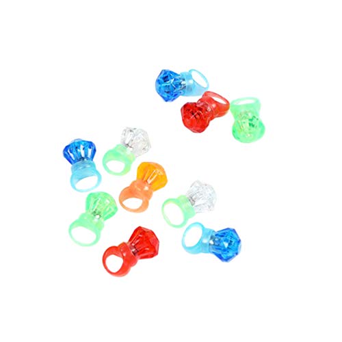 NUOBESTY led leuchten Diamant Bling Ringe led leuchten Ringe en blinkende Kunststoff Diamant Kinder Spielen für Kinder Geburtstagsfeier begünstigt 20 stücke von NUOBESTY