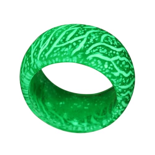 NUOBESTY Nachtlicht-Ring Für Frauen Grün Aus Harzmaterial Leicht Und Langlebig Mit Lustiger Rissdekoration Für Party Reisen Und Alltag von NUOBESTY