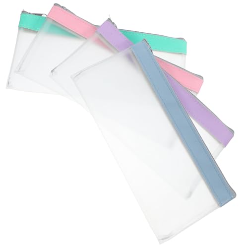 NUOBESTY 4 Stücke Frostierte Transparente Geldbeutel Mit Reißverschluss Für Bargeld Und Schecks Wiederverwendbare Budget Umschläge Für Persönliche Und Geschäftliche Zwecke von NUOBESTY