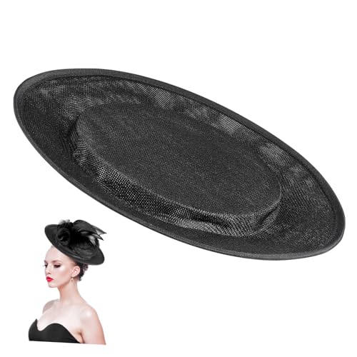 Sinamay Runde Basis Fascinator Hut Damen Kopfbedeckung DIY Handwerk Zubehör Für Elegante Frisuren Und Modische Dekoration (Schwarz) von NUOBESTY