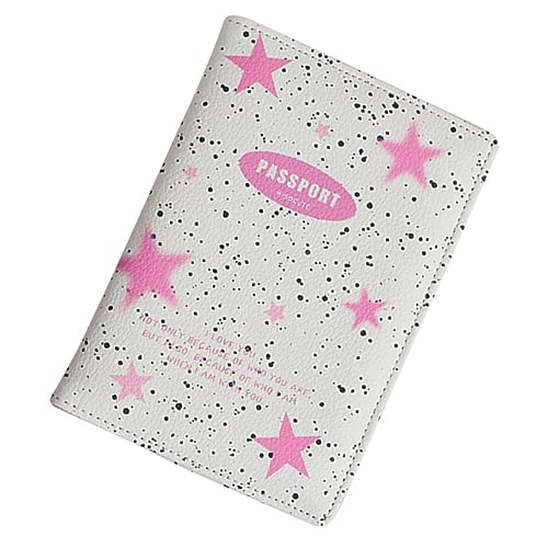 NUOBESTY PU Passport Schutzhülle mit Mehreren Kartenfächern Leicht und Praktisch für Reisen Wasserdichtes PU Leder für Damen Sternenmotiv von NUOBESTY
