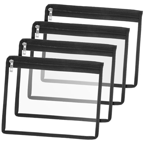 NUOBESTY PVC-Schwarze Mehrzweck-reißverschlusstasche Kulturbeutel Für Frauen Make-up-Tasche Mit Fenster von NUOBESTY