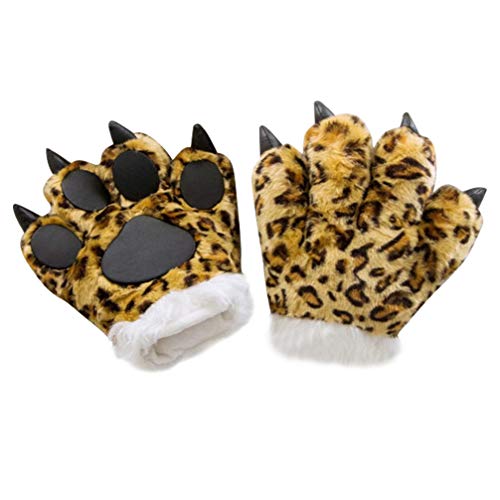 NUOBESTY Pelzige Pfoten Cosplay Leopard Klaue Handschuhe Tiere haarige H?nde pelzigen Werwolf haarige Kostüm Handschuhe Trick Requisiten für Karneval Party Favors 1pc Pfote von NUOBESTY