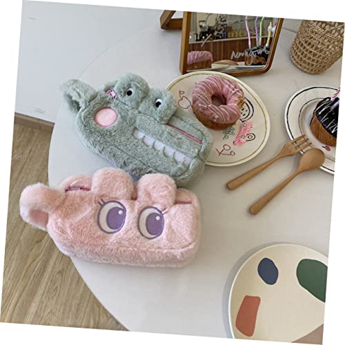 NUOBESTY Plüsch Federmäppchen Krokodilform Großes Pencil Case mit Reißverschluss Leicht Geräumig Schüler Mäppchen Schreibwaren Organizer für Schule und Reise Grün von NUOBESTY