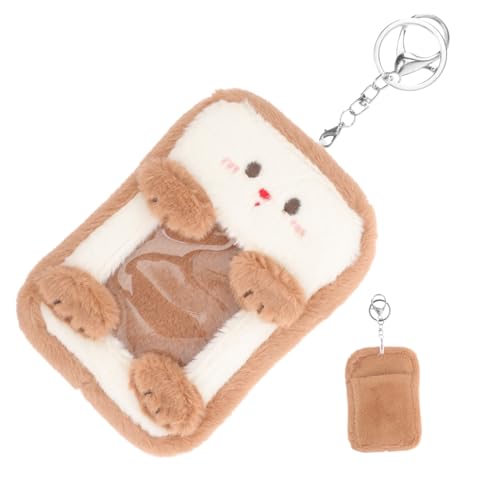 NUOBESTY Plüsch Kartenhalter Für Ausweise Sichtbares Kartenetui Mit Schlüsselanhänger Cartoon-Design Für Schüler Und Sammler Leicht Und Tragbar Für Fotos Und Sammlerstücke von NUOBESTY