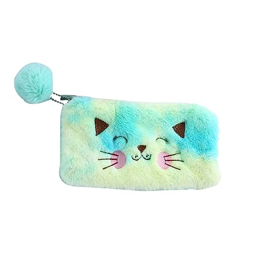 NUOBESTY Make-up Handtasche Fall Plüsch Stifthalter Urlaub Kulturbeutel Schminkbeutel Aus Plüsch Kosmetischer Make-upbeutel Plüsch Handtasche Die Katze Geldbörse Fräulein von NUOBESTY