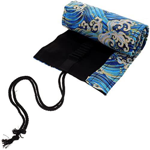 NUOBESTY Tragbare Bleistift Rolltasche Aus Baumwolle Leinen Große Kapazität Verschleißfest Für Schule Und Freizeit Organizer Für Stifte Und Buntstifte von NUOBESTY