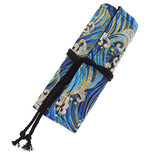 NUOBESTY Rollmäppchen Für Bleistifte Stifterolle Aus Baumwoll-leinen Aufbewahrungstasche Mit Großer Kapazität Tragbarer Stift-Organizer Schützt Vor Kratzern Eignet Sich Für Buntstifte von NUOBESTY