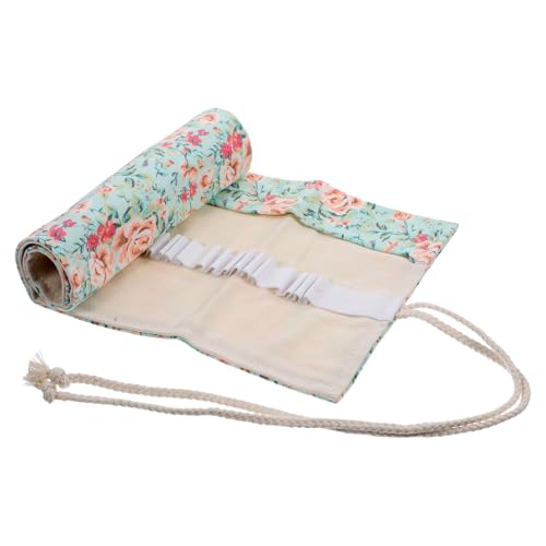 NUOBESTY Roll-up Bleistifttasche Aus Canvas Für Stifte Aufbewahrungstasche Für Bleistifte Tragbares Federmäppchen Bleistiftbeutel Mit Großem Fassungsvermögen Für Buntstifte Und Tintenstifte von NUOBESTY