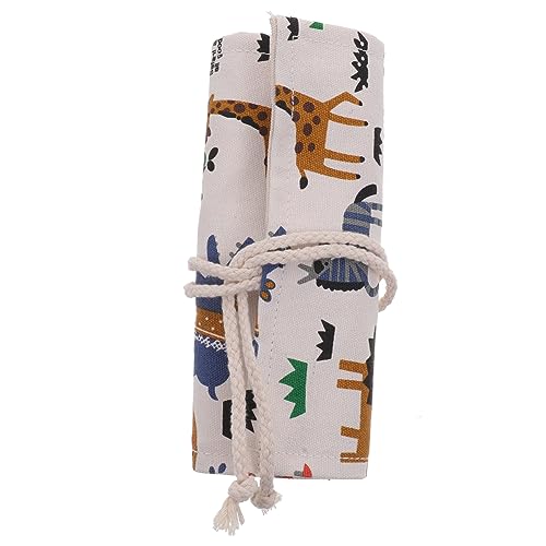 NUOBESTY Rollmäppchen Aus Leinwand Für Bleistifte Stifterolle Mit Großer Kapazität Tragbarer Buntstift-Organizer Bleistift-Tragetasche von NUOBESTY