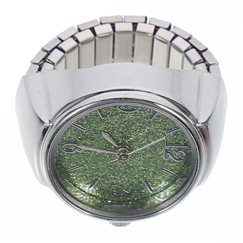 NUOBESTY Runde Digitale Ringuhr Damen Herren Modisch Elastisch Quarzuhr Fingeruhr Schlicht Elegantes Design Festival von NUOBESTY