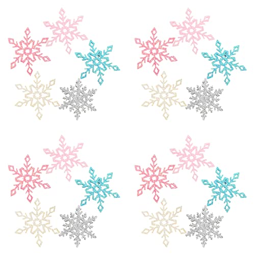 NUOBESTY Schneeflocken-knopf-verzierungen 50 Stück Für Jungen Und Mädchen Weihnachtsbasteln Kopfschmuck Dekoration Zubehör von NUOBESTY