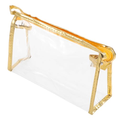 NUOBESTY Schreibwaren-Box Kleine Bleistifttasche Organizer Für Markierungskoffer Einzigartiger Bleistiftfall Süße Tasche Kleiner Bleistiftkoffer Federmäppchen Für Mädchen Süß Golden PVC von NUOBESTY