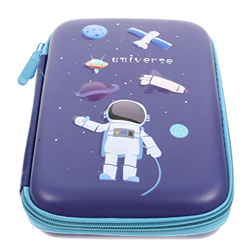 NUOBESTY Großer Kapazitäts-federmäppchen Für Schule Und Büro Handliches Tragbares Design Blau Mit Astronautenmotiv Für Stifte Schreibwaren Und Kosmetik von NUOBESTY