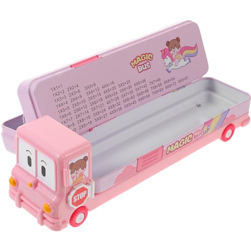 NUOBESTY Schulbus-Federmäppchen Niedliche Bus-Modell-Bleistiftbox Cartoon-Stifthalter Stiftbox Für Schule Studenten Büro Schreibwaren Spielzeug Geschenke Rosa von NUOBESTY