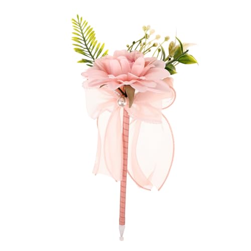 NUOBESTY Simulierter Blumenstraußstift süß Party Schwarz LED groß erste kugelschreiber Muttertagstifte Blumenstifte für Damen Stifte mit Blumendesign Frauen mit Blumenstiften Plastik Rosa von NUOBESTY