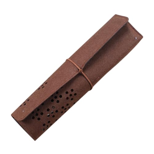 NUOBESTY Sternbeutel Studieren Schützende Stiftabdeckung Stifthülsen Büro-bleistifttasche Stifttaschen Stiftbeutel Markierstift-Aufbewahrungstasche Bleistifte Tasche Mäppchen Brown Gefühlt von NUOBESTY