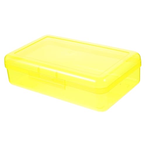 NUOBESTY Storage Boxes aufbwahrungs-Box stifte Box Stiftschachtel faltbares Federmäppchen schreibwaren Aufbewahrungsbehälter für Stifte Aufbewahrungsbox für Stifte Plastik Yellow von NUOBESTY