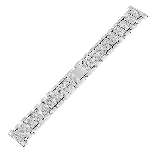 NUOBESTY Stylisches Armband Zubehör Für Strass Uhrenarmband Silbernes Metallband Modisches Einzigartiges Design Einfach Zu Installieren Angenehm von NUOBESTY