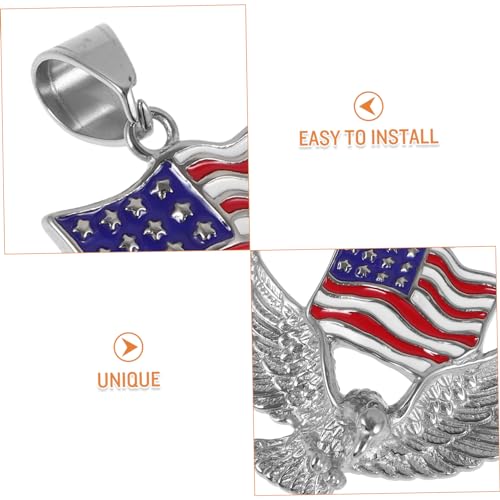 NUOBESTY Adlerhalskette Für Männer Halskette Mit Amerikanischer Flagge Halskette Anhänger Herren Charm Anhänger Zum Aufhängen Hängende Dekoration Aus Hochwertigem Material von NUOBESTY