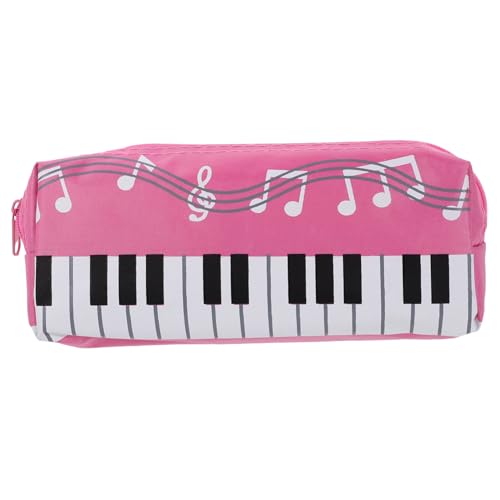 NUOBESTY Tragbares Federmäppchen mit Klavier Tastaturmuster aus Strapazierfähigem Canvas Geräumige Stiftetasche für Mädchen und Erwachsene Praktisches Federmäppchen für Schule und Büro in von NUOBESTY