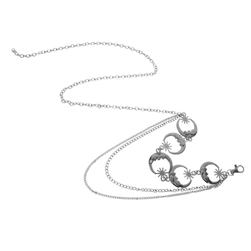 NUOBESTY Verstellbare Taillenkette aus Zinklegierung mit Mond und Sternelementen Minimalistische Körperkette für Damen Eleganter Hüftschmuck Passend für Kleider und Jeans von NUOBESTY