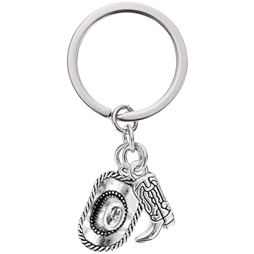 NUOBESTY SchlüSselanhäNger Mit Westernstiefel Und Hut, AnhäNger FüR SchlüSseltasche, Dekoration von NUOBESTY