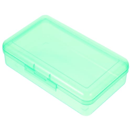 NUOBESTY durchsichtige Boxen Pencil case Kunststoffbox kalemlik zeichnertasche Vorratsbehälter mit Deckel Abteil Einheit Karte Bleistiftfälle Federmäppchen Bleistift-Organizer Plastik Green von NUOBESTY