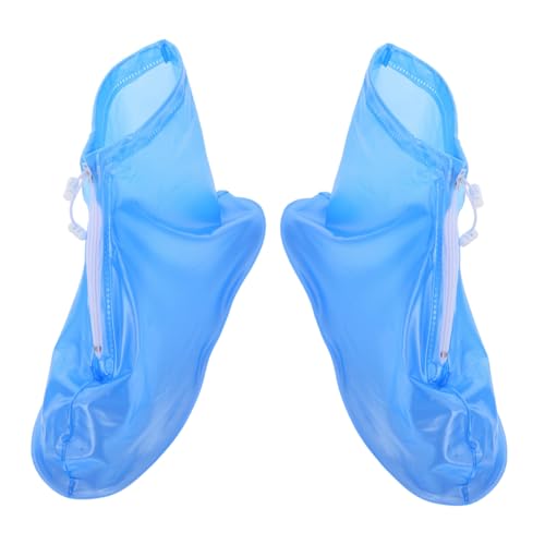 NUOBESTY wasserdichte rutschfeste PVC Überschuhe mit Reißverschluss Verstärkte Regenschutz Schuhüberzieher für Damen und Herren für Outdoor Reisen XL von NUOBESTY