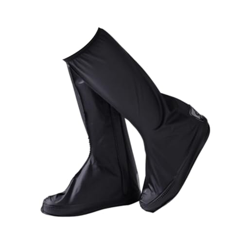 NUOBESTY wasserdichte rutschfeste Regen Überschuhe für Herren XL mit Reißverschluss und Dicker Gummisohle Faltbar Wiederverwendbar für Schuhgrößen Nylon Material von NUOBESTY