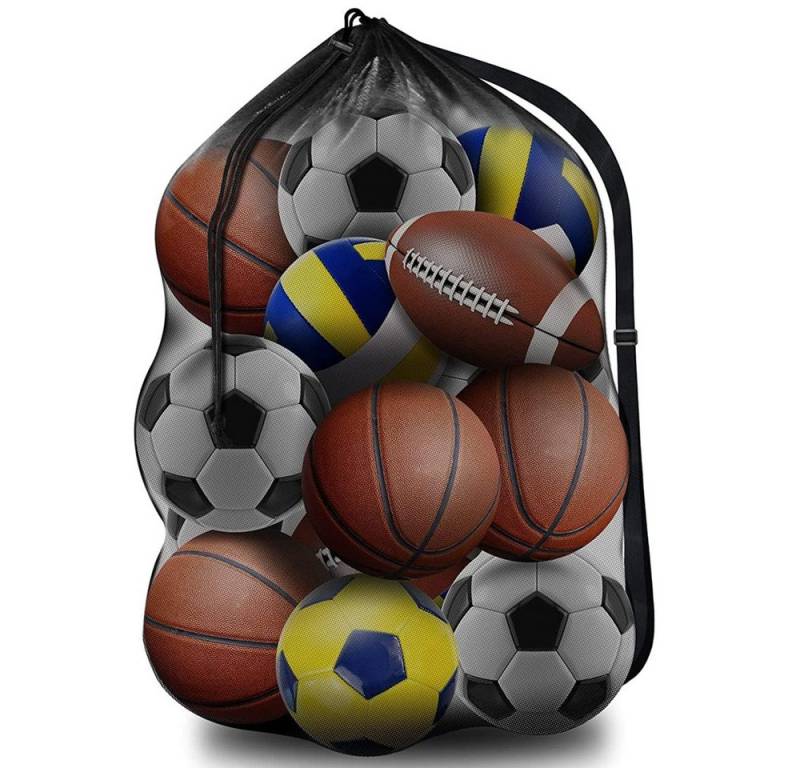 NUODWELL Balltasche Extra Große Ballnetz, Tragbare Sports Balltasche Netz für 8-15 Bälle, Mehrzweck Balltasche Netz, Balltasche Fußball (30” x 40”/ 75 x 100 cm) von NUODWELL