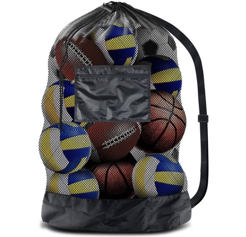 NUODWELL Balltasche Extra Große Ballnetz, Tragbare Sports Balltasche Netz für 8-15 Bälle, Mehrzweck Balltasche Netz, Balltasche Fußball (30” x 40”/ 75 x 100 cm) von NUODWELL
