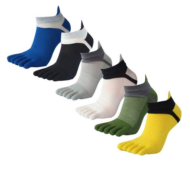NUODWELL Zehensocken 6 Stück Zehensocken Herren Baumwolle Moderate Elastisch Sportsocken (6-Paar) von NUODWELL