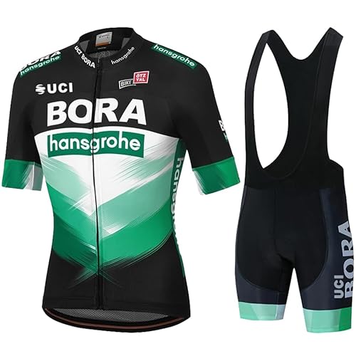 NUOJIA Herren Fahrradtrikot Anzüge Kurzarm Fahrrad Trikot set,Atmungsaktiv Schnell Trocknend Radtrikot，Radtrikot kurzärmliges Set mit 19D-Gel-gepolsterten Shorts von NUOJIA