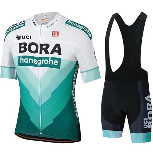 NUOJIA Herren Fahrradtrikot Anzüge Kurzarm Fahrrad Trikot set,Atmungsaktiv Schnell Trocknend Radtrikot，Radtrikot kurzärmliges Set mit 19D-Gel-gepolsterten Shorts von NUOJIA
